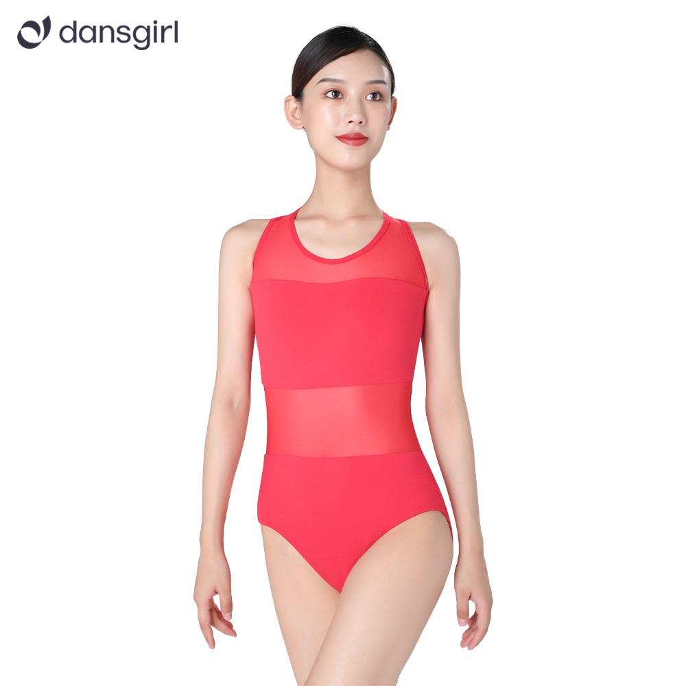 Open Back Red Sleeveless Leotard