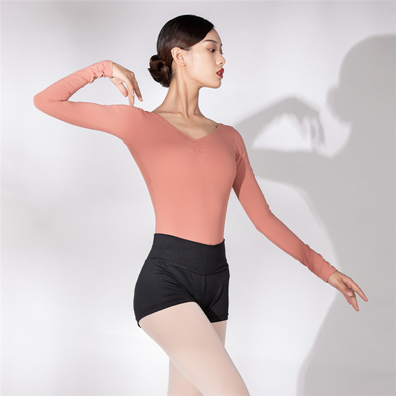 Stage Wear Nude Ballet Underwear Women Adult Gymnastics Long Sleeve Flesh  Skin Color Leotard Swimsuit Dance Bodysuit