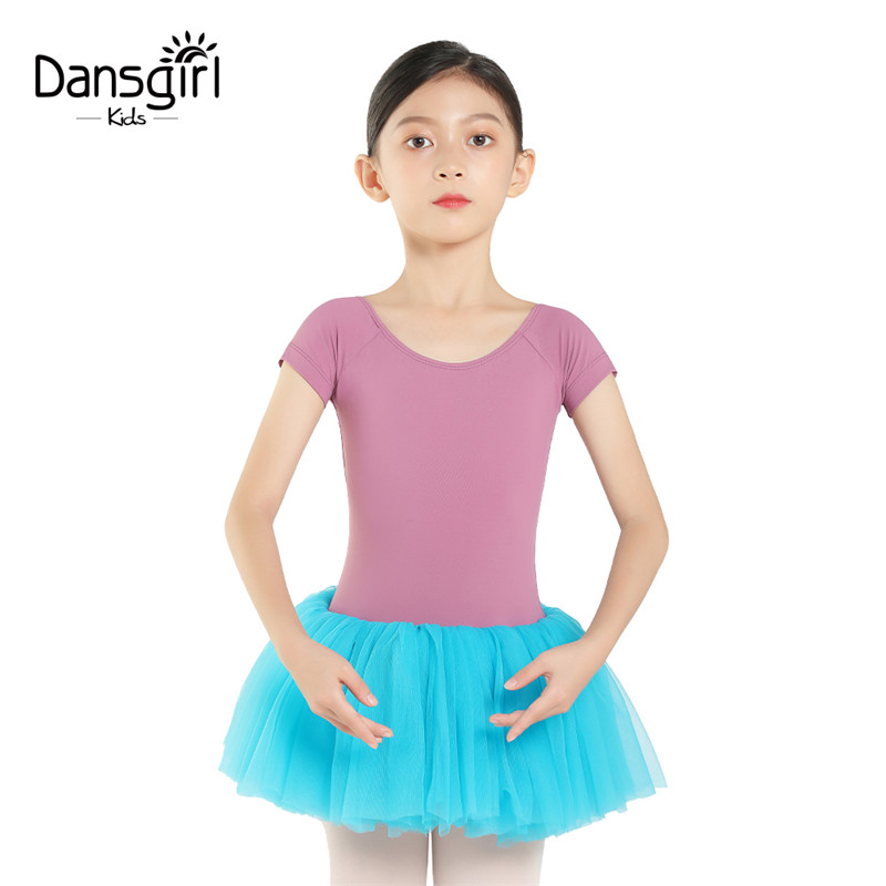 გოგონების Lycra საბალეტო საცეკვაო კაბა Cute Tutu Skirted Leotard