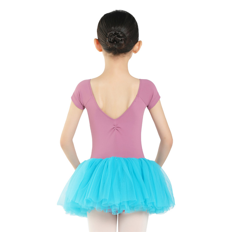 Abakobwa Lycra Ballet Imbyino Yambaye Cute Tutu Skirted Leotard