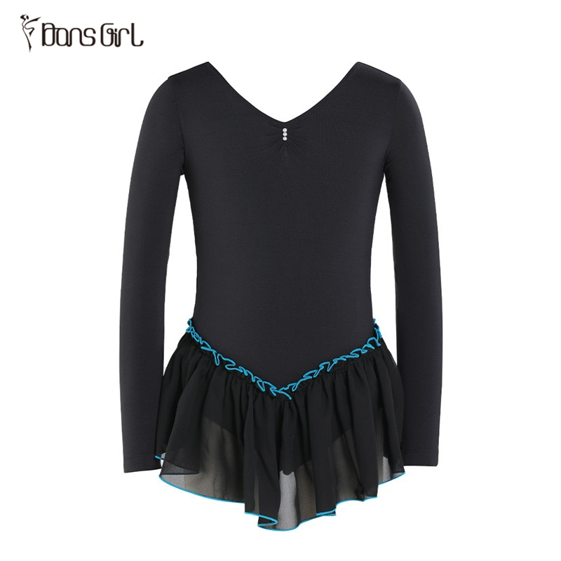 Kids Skirted Leotard with Long Sleeves