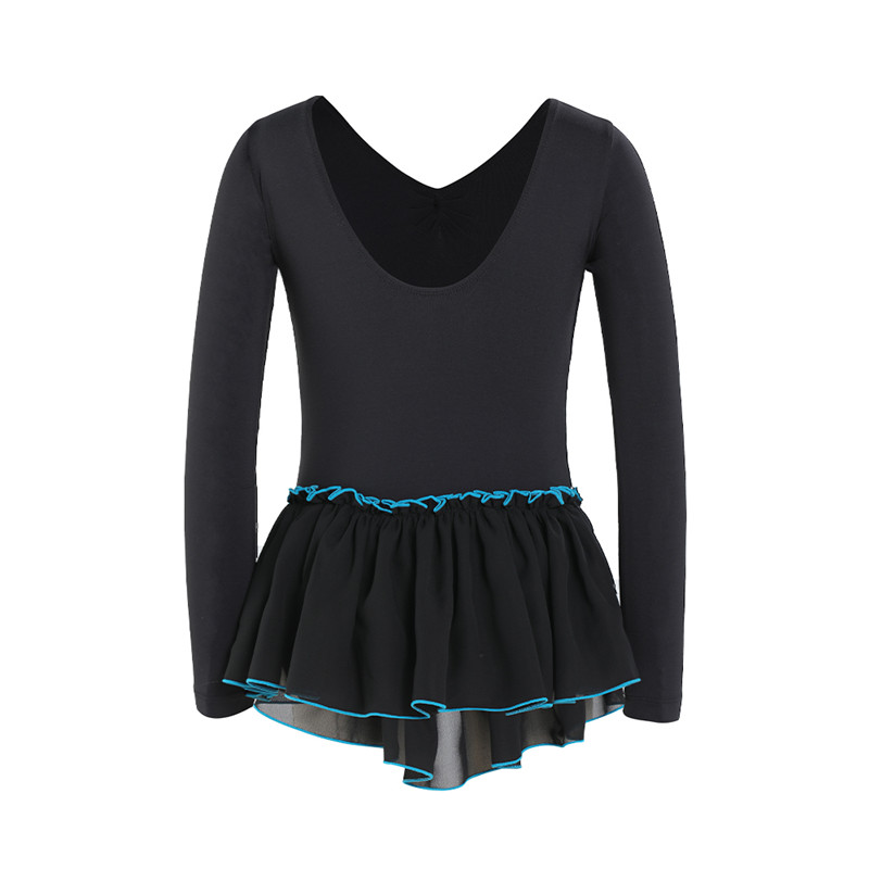 Kids Skirted Leotard na may Long Sleeves