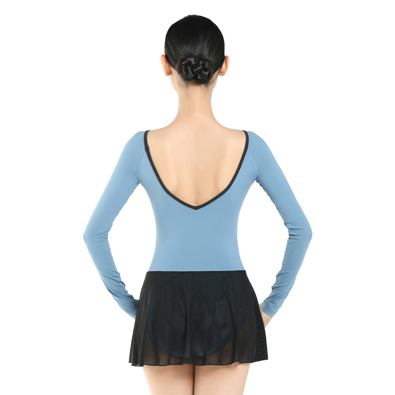 Long Sleeve Leotard with Chiffon Skirt