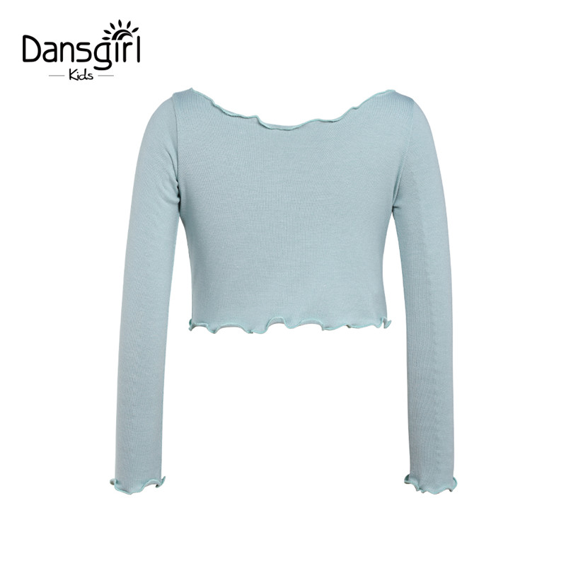 Awọn ọmọ wẹwẹ Long Sleeve Boat Ọrun Ballet siweta