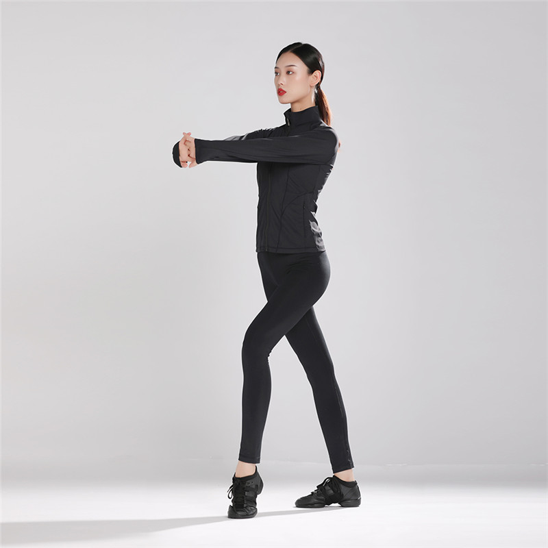 Zipper Front Ballet Top Black Jackets | Dansgirl