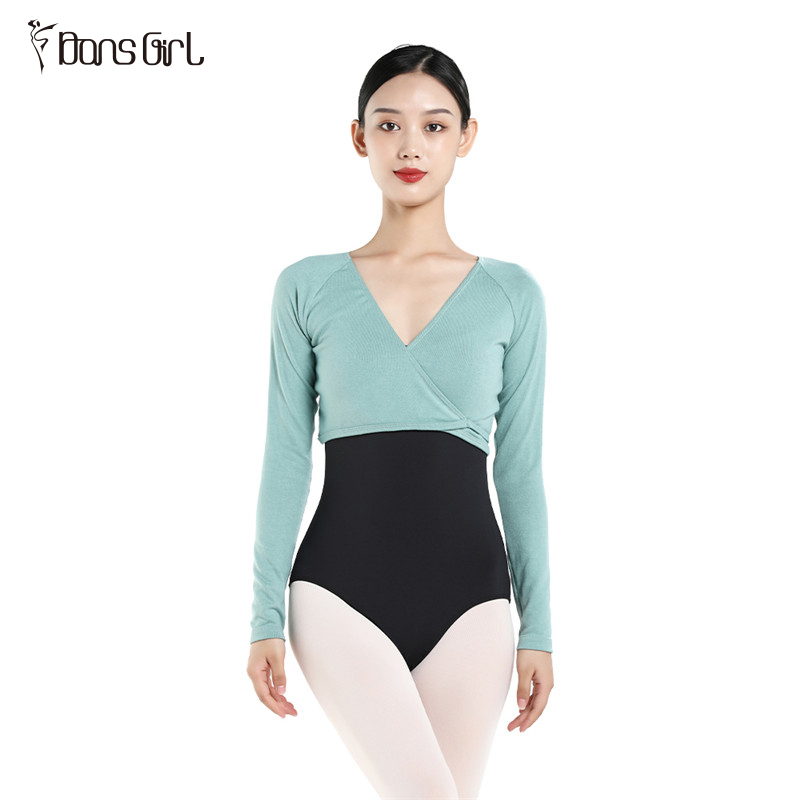 Wrap Front Long Sleeve Dance Top