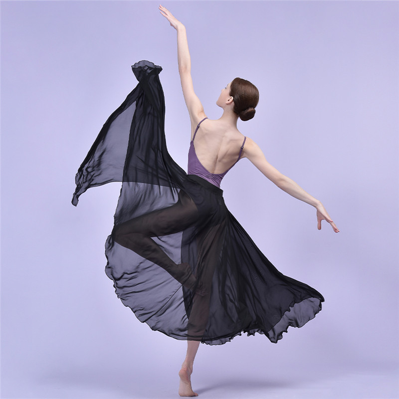 Длинная лирическая шифоновая танцевальная юбка с боковым разрезом