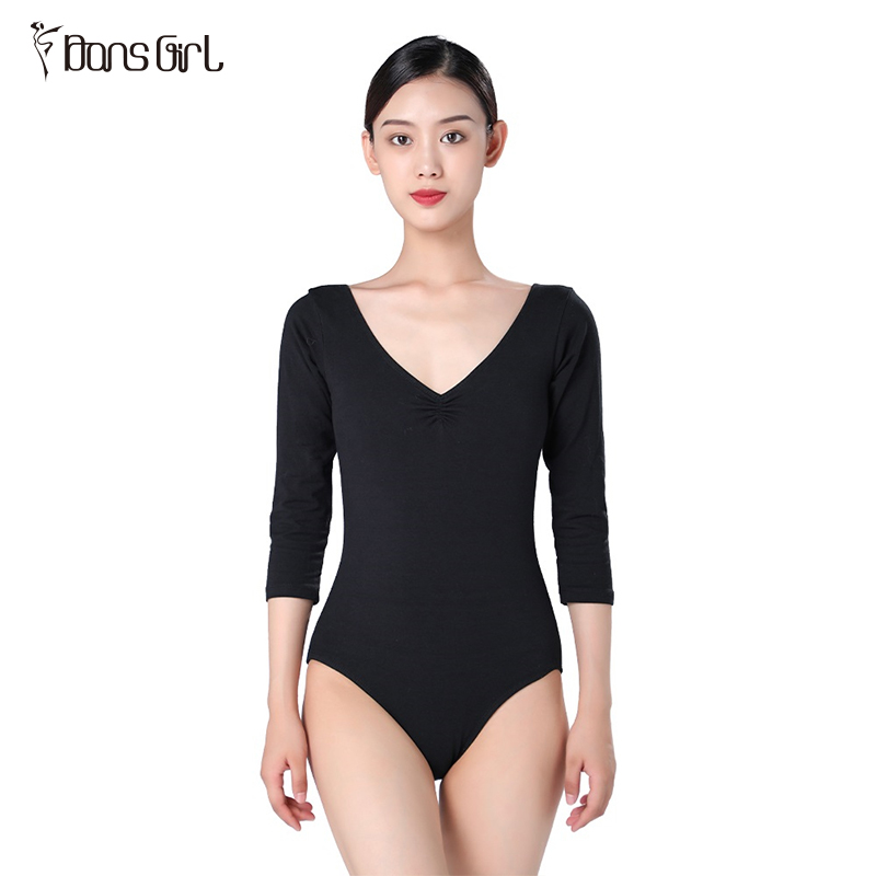 3/4 Sleeve Training Dancewear Basic Dance Leotard