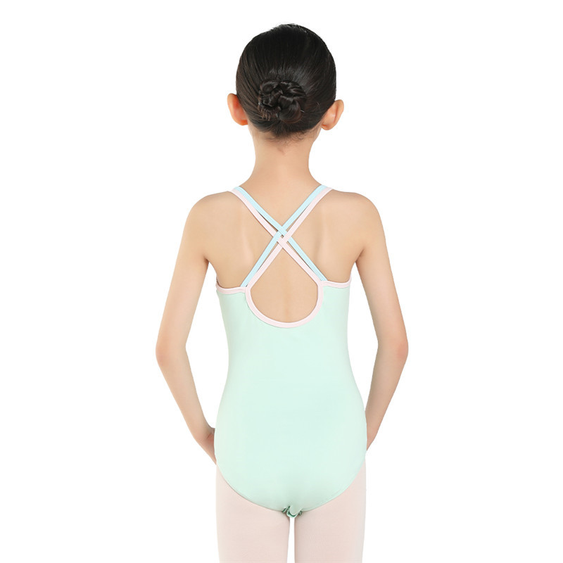 Child Kids Double Straps Dance Leotards ( With open crotch)