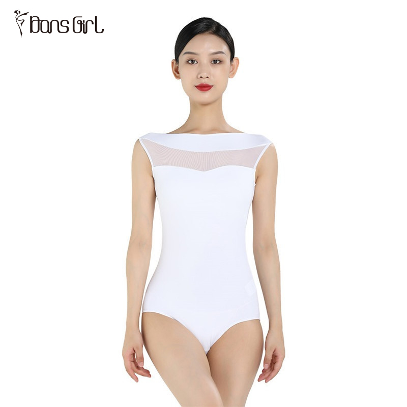 Girls White Training Dancewear Leotard