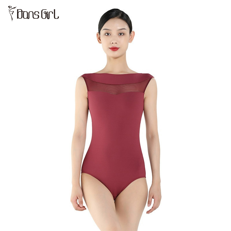 Wine Red Sleeveless Women's Bodysuits