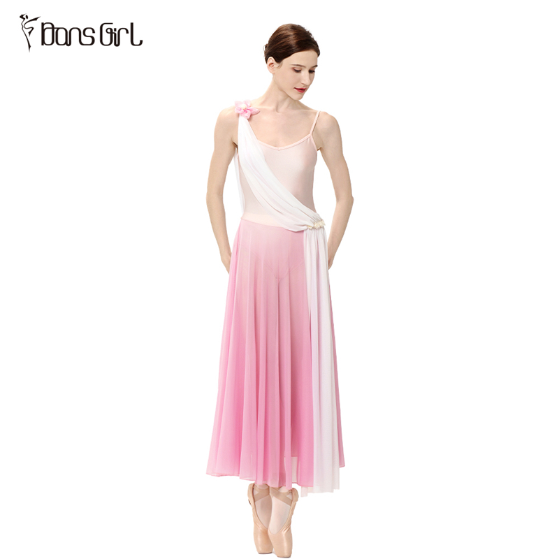 Women Long Lyrical Ballet Performance Dress