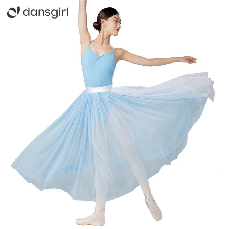 Shiny Waist Long Romantic Tutu Skirt Performance Dancewear
