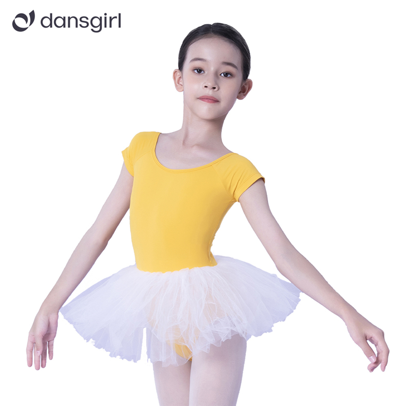 Girls Yellow Practice Performance Tutu Dress For Ballet