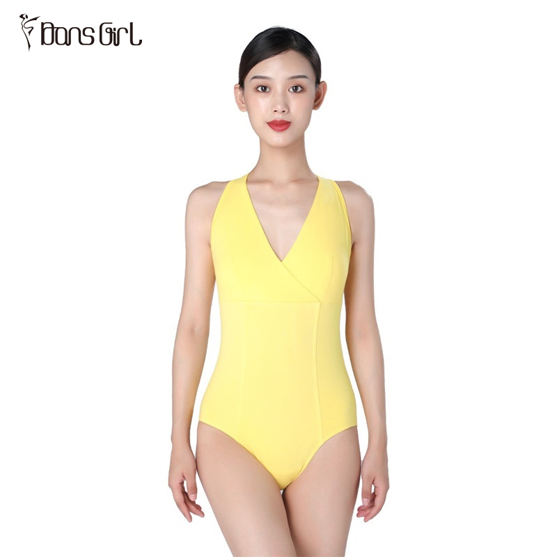 Yellow Ballet Cotton Lycra Dancewear Leotard