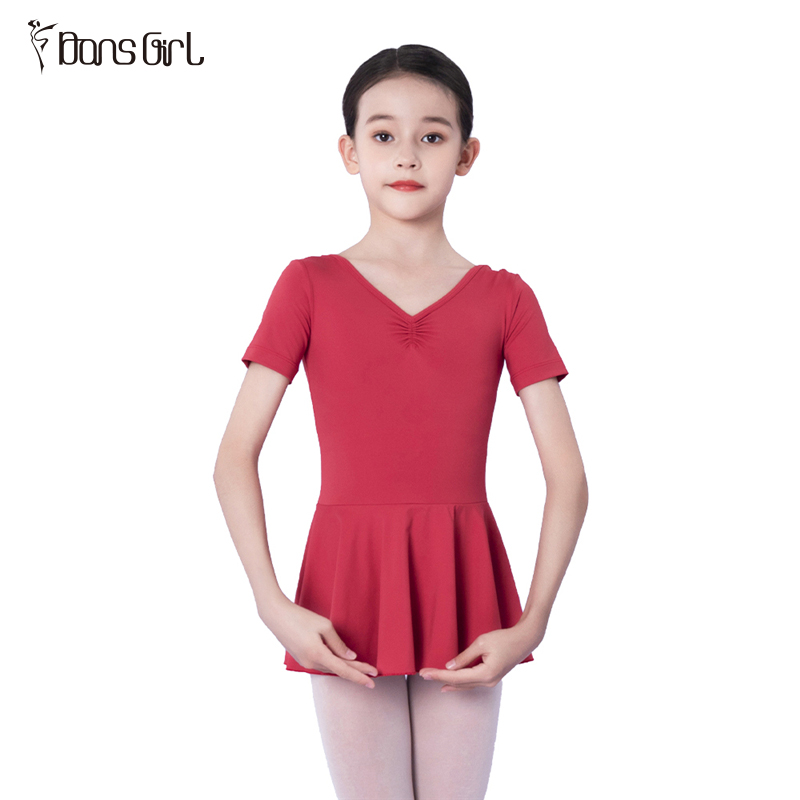 Kids Girls Dancewear Red Dress