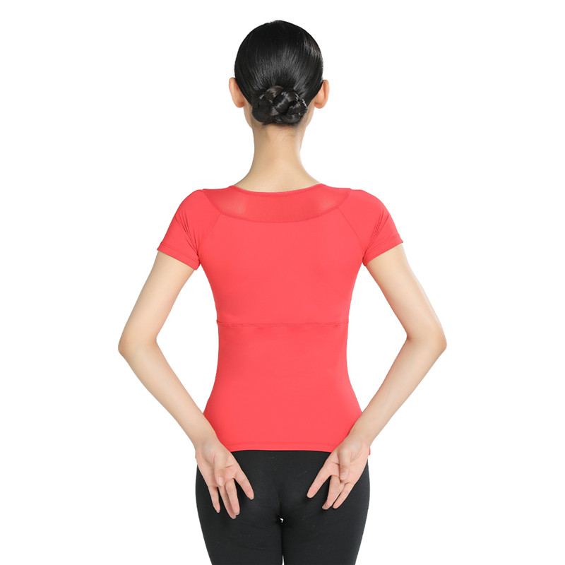 Red Slim-fit Ballet Dance Tops