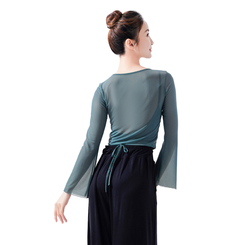 Women's Green Long Sleeve Ballet Tops Wholesale