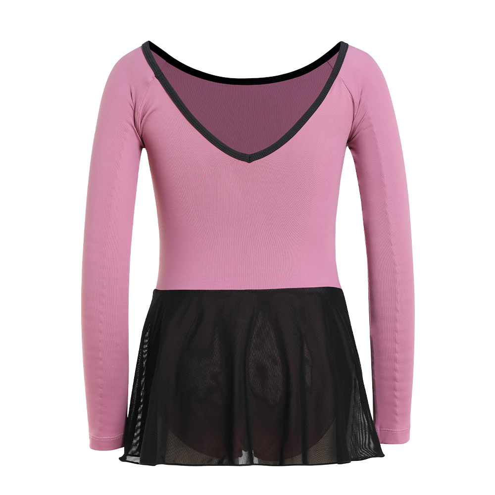 Kids Chiffon Skirted Leotard For Ballet Training Wear