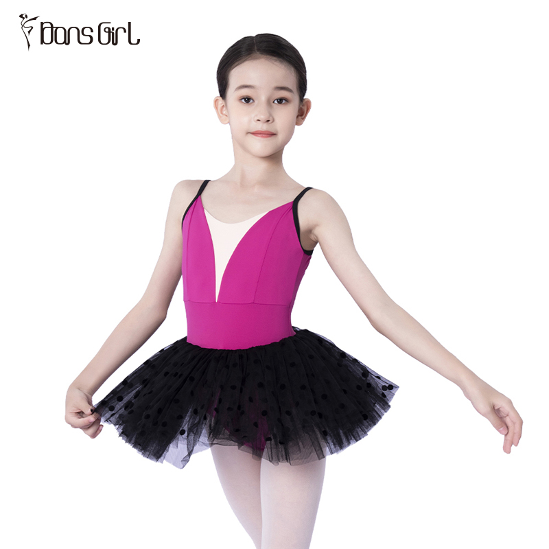 Kids Girls Deep Pink Ballet Dance Tutu Dresses