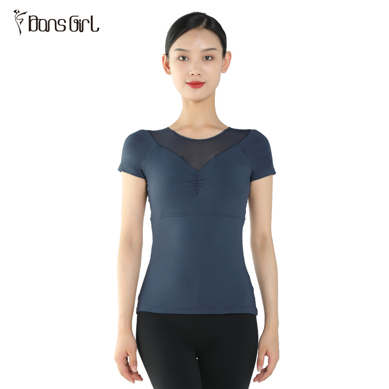 Navy Blue Short Sleeve Top for Dance Costumes