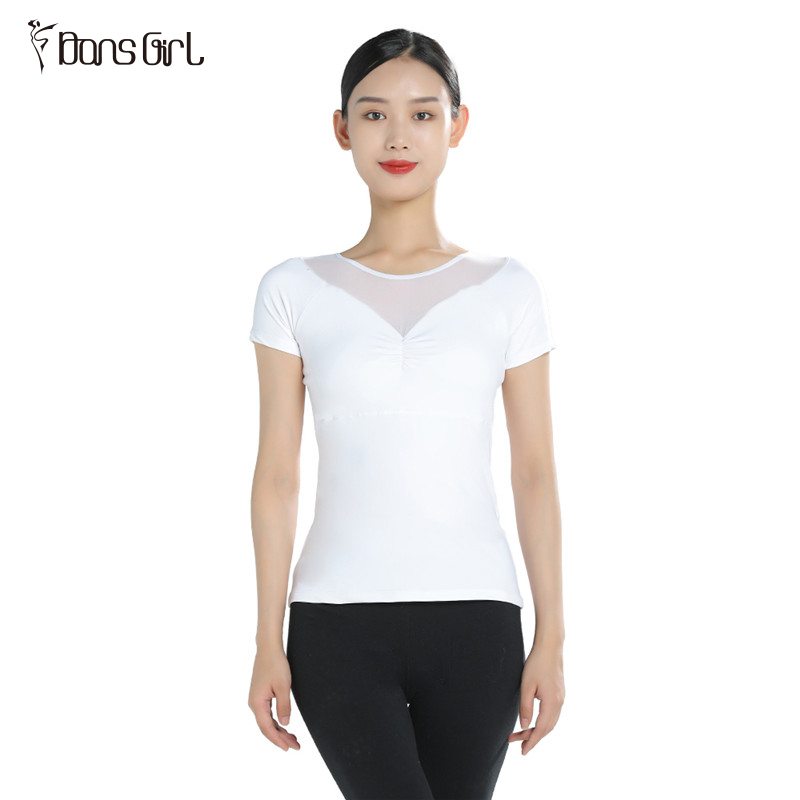 Girls White Color V Neck Short Sleeve Top