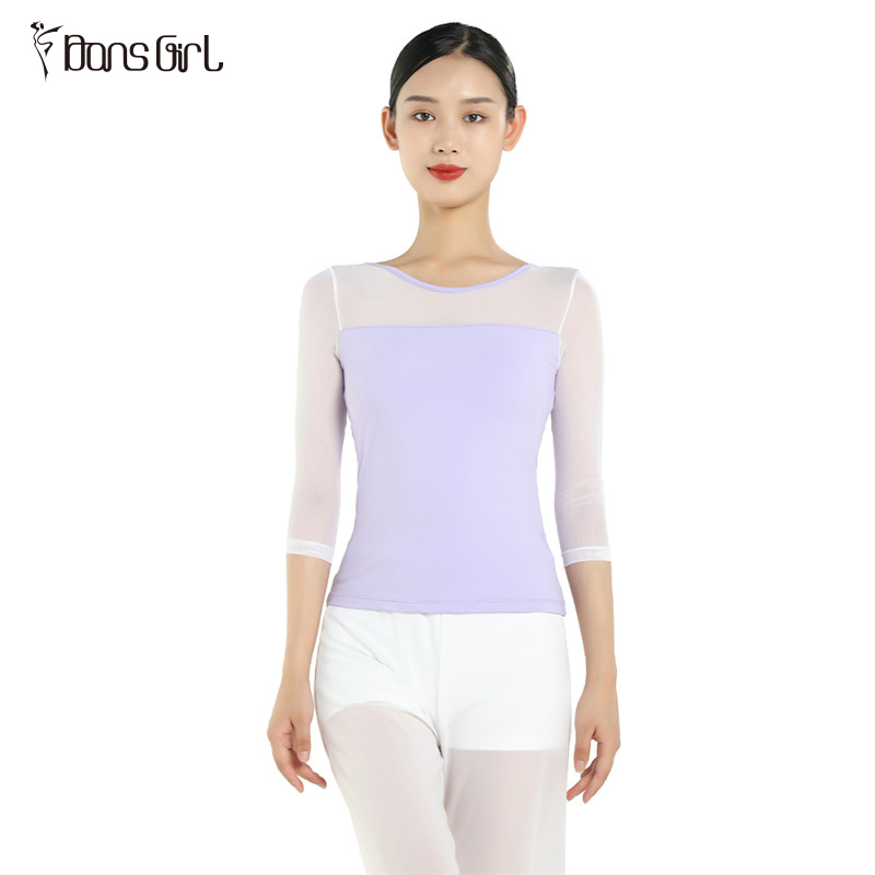 Lavender Purple 3/4 Sleeve Ballet Class Top
