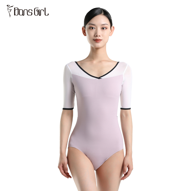 Half Sleeve Women Bodysuits Leotards Gymnastics