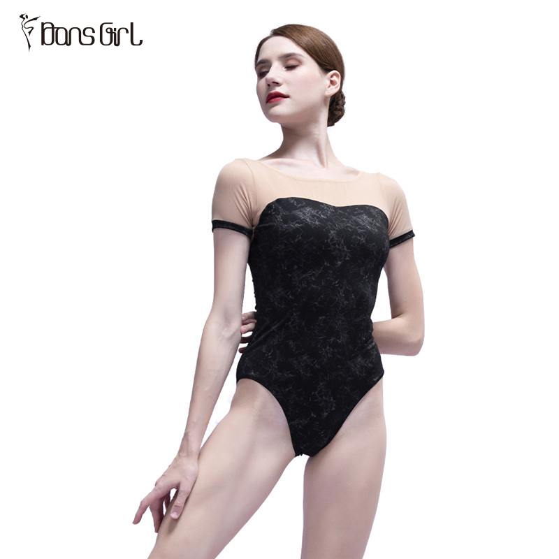 Women's Short Sleeve Mesh Leotard