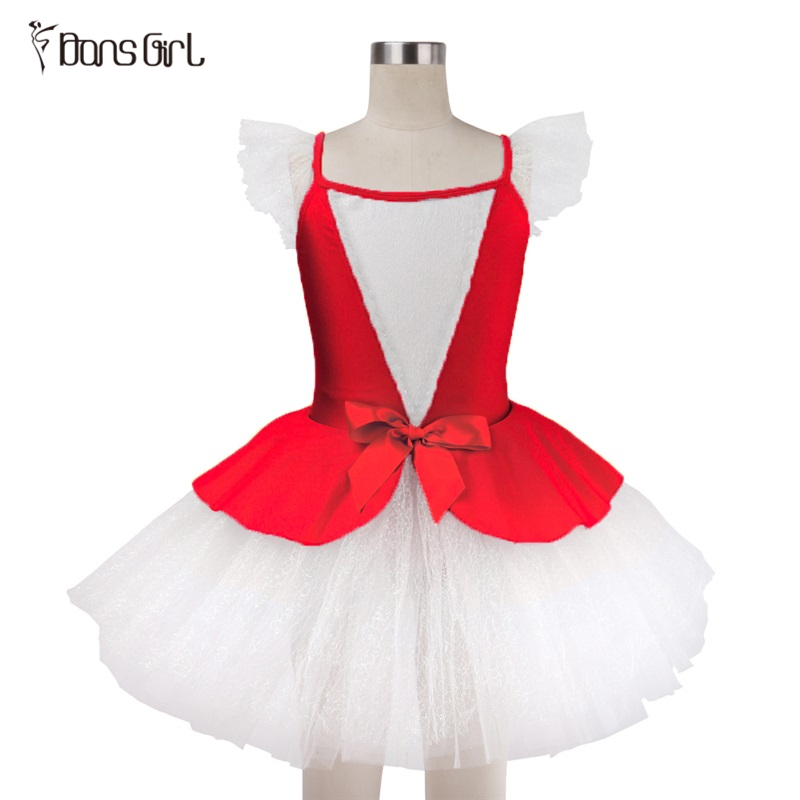 Girls Red Ballet Costumes For Stage Performance Wear