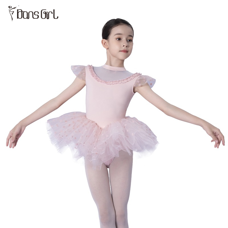 Pink Princess Ballet Performance Wear Tutu Dress For Kids Girls