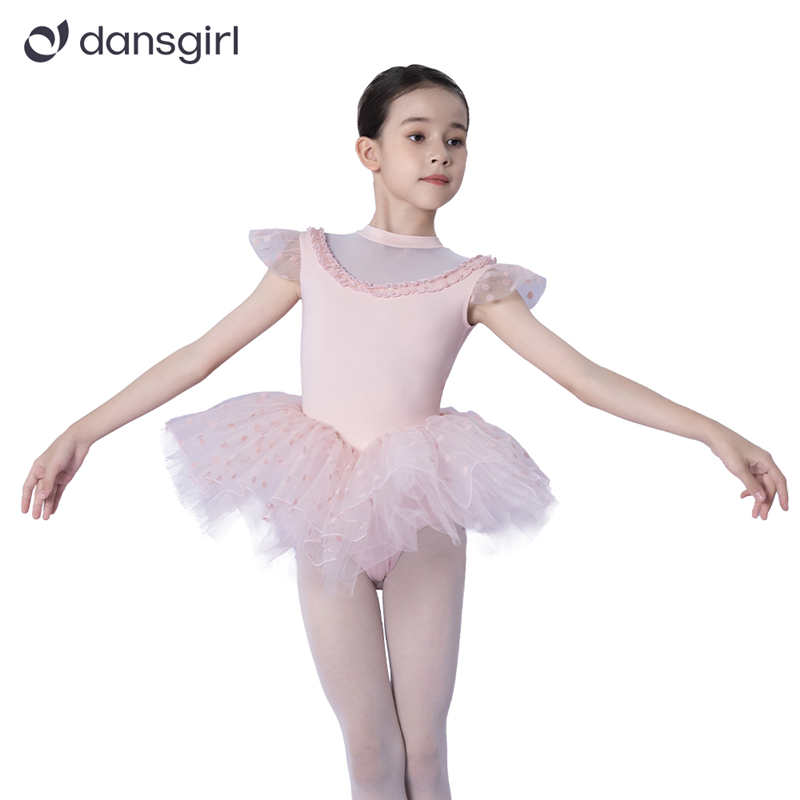 Pink Princess Ballet Performance Wear Tutu Dress For Kids Girls