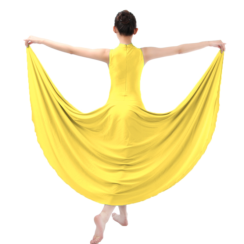 Yellow Long Lyrical Dance Performance Dress Dansgirl