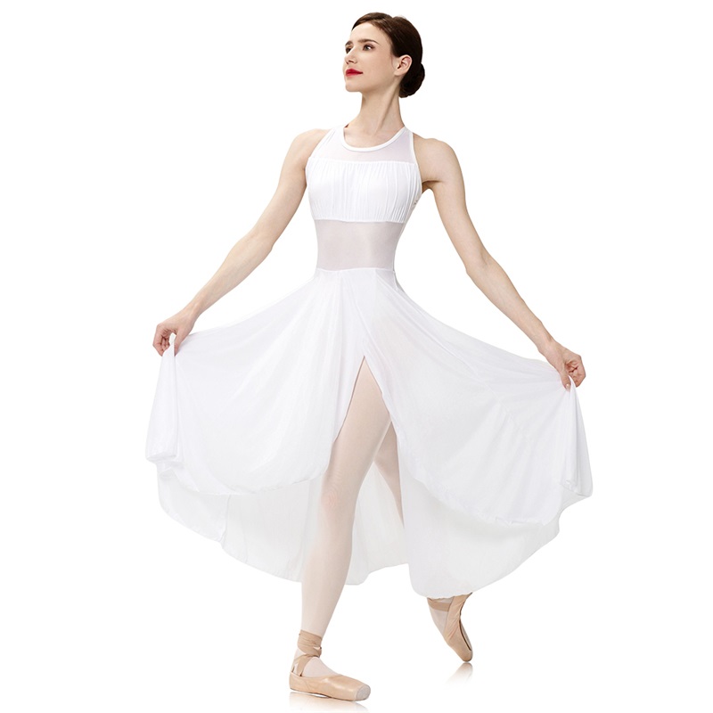 Long Lyrical Ballet Dance Dress in White