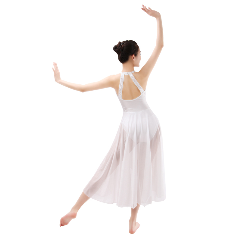 Long Lyrical White Long Ballet Dance Dress