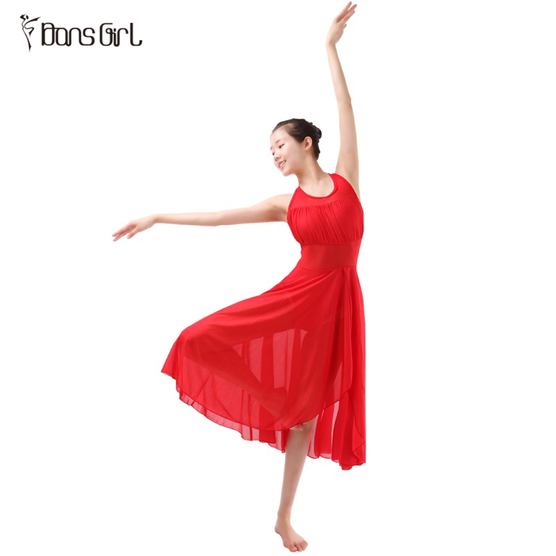 Red Long Lyrical Long Ballet Dance Dress