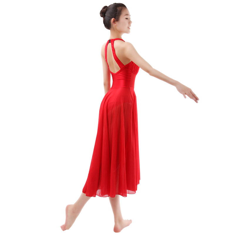 Red Long Lyrical Long Ballet Dance Dress