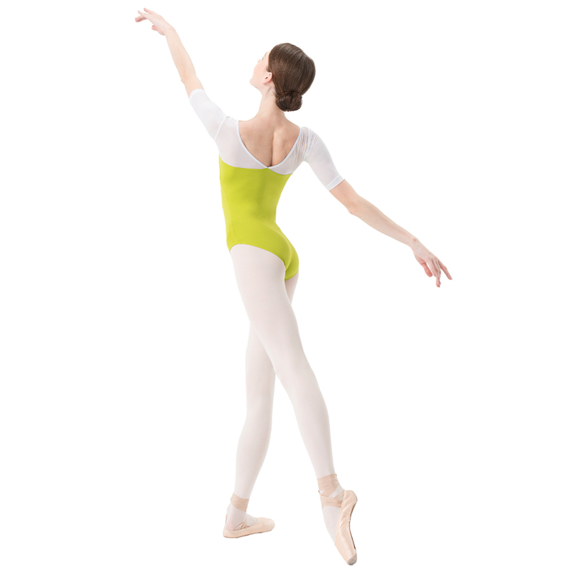 Green Half Sleeve Leotards For Women