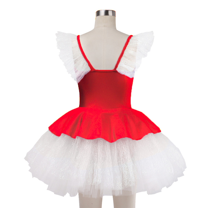 Girls Red Ballet Costumes For Stage Performance Wear