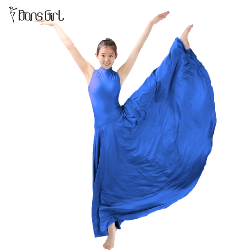 Shiny Lycra Royal Blue Ballet Performance Dancewear Dress
