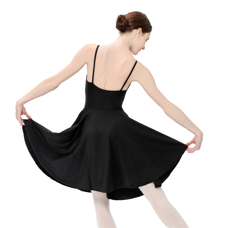 Girls Black Camisole Leotard With Skirt For Modern Dance Dress