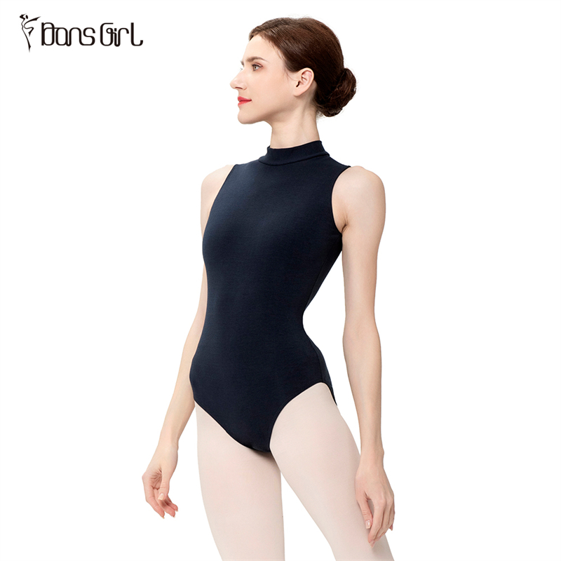 Turtle Neck Sleeveless Gymnastics Leotard For Women