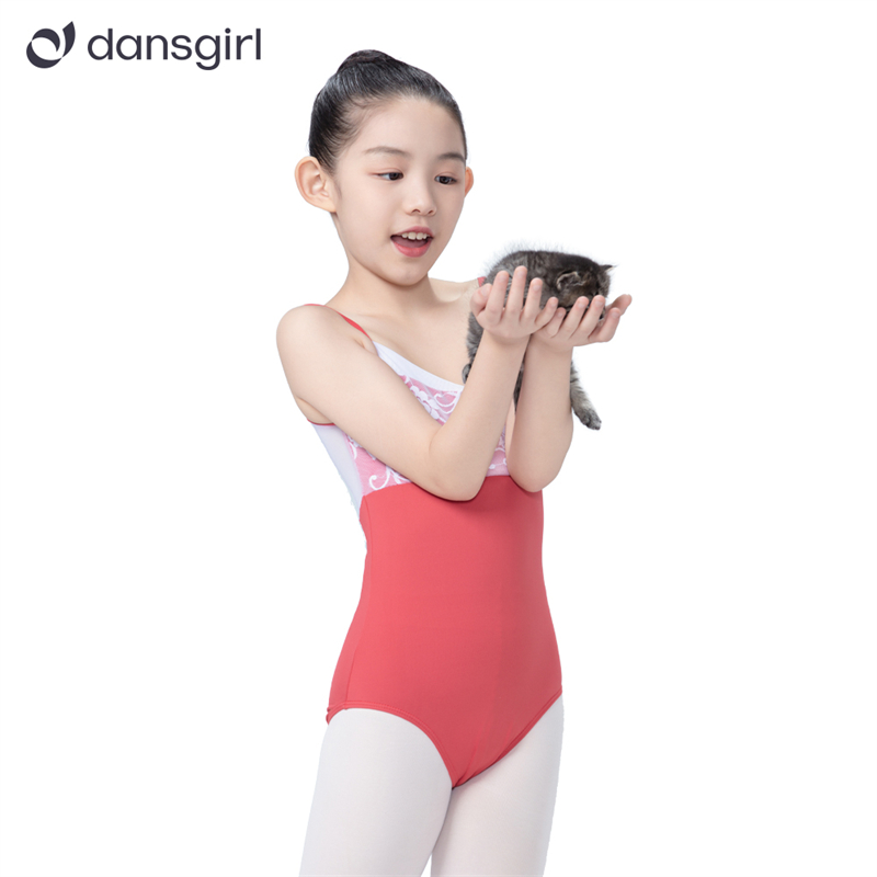 Camisole Two-tone Leotard For Girls