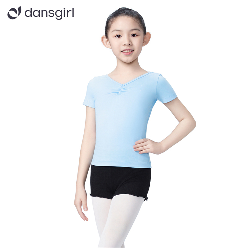 Pinch V Neck Short Sleeve T-shirt For Girls