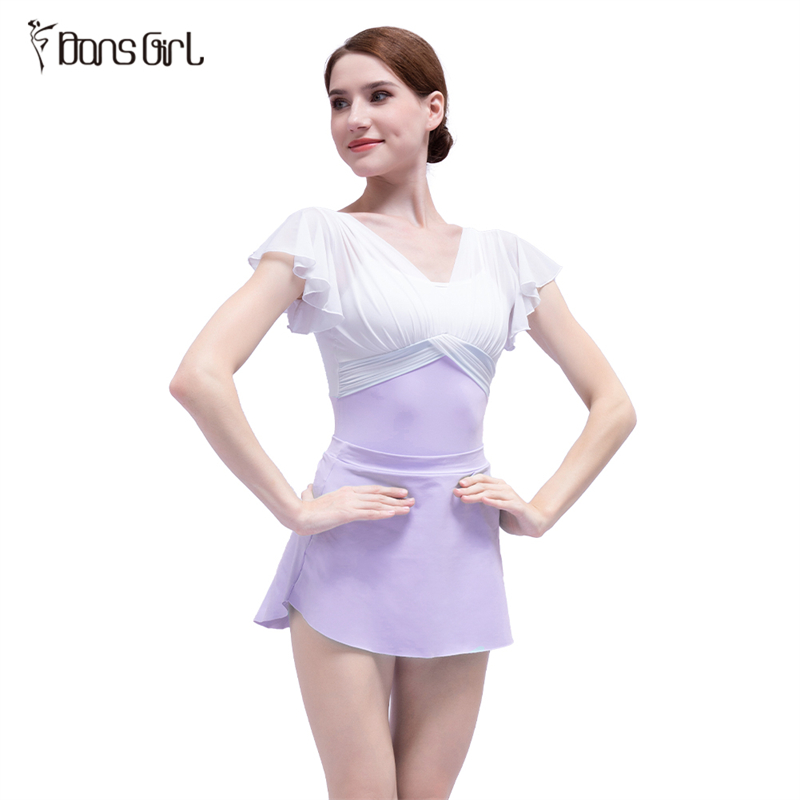 Lavender Pull-on Short Skirt For Girls Training Dancewear
