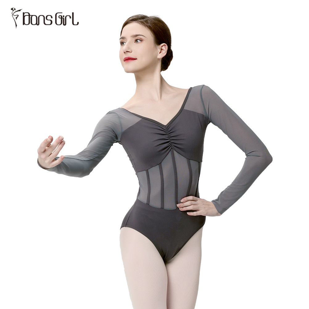 Geometric Hollow Long Sleeve Bodysuit For Women