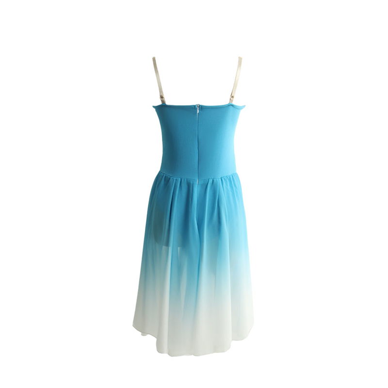 River Blue Lyrical Long Skirt with Gradient Color（No Free Shipping）