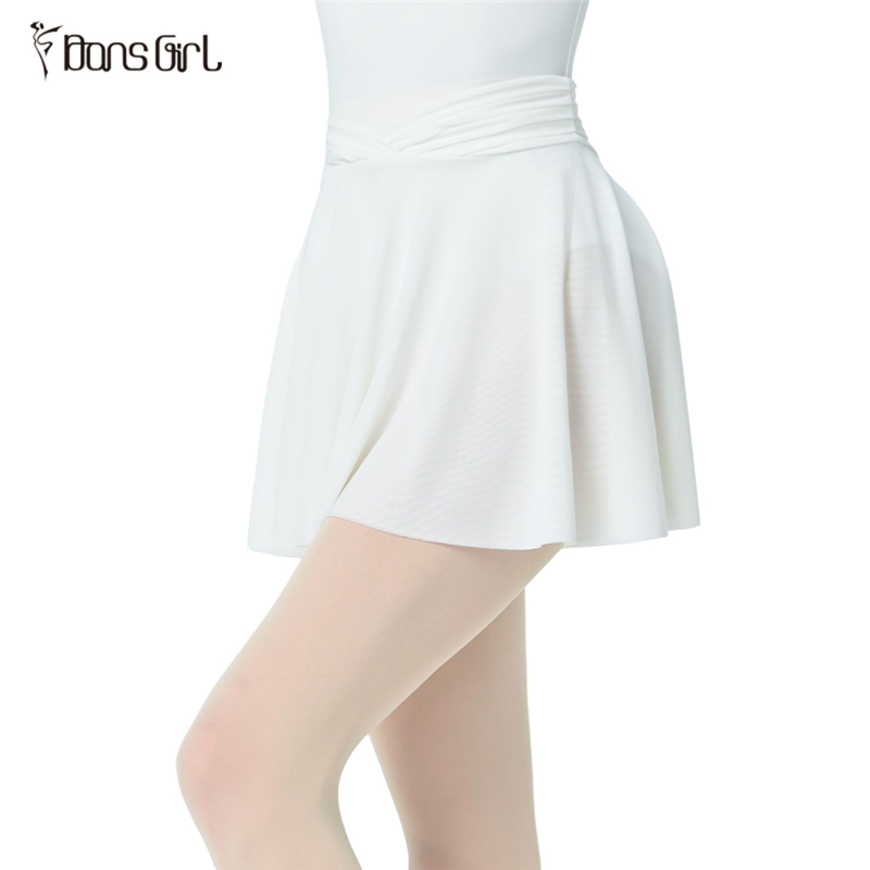 Double Layers Pull-on Short Mesh Skirt In White