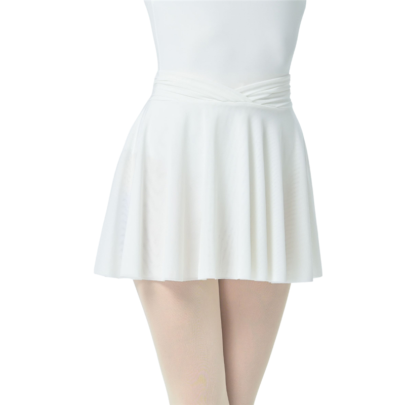 Double Layers Pull-on Short Mesh Skirt In White