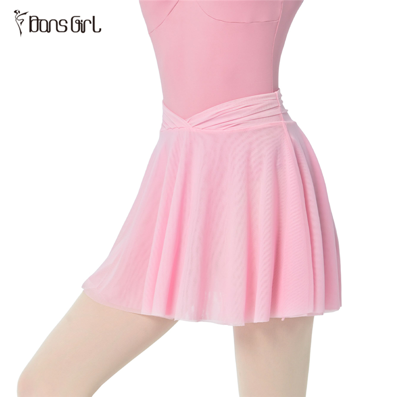Girls Light Pink Pull-on Mesh Dance Skirt